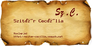 Szitár Cecília névjegykártya
